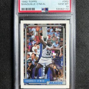 1992 Shaquille O'Neal Topps #362 RC Rookie Card PSA 10 GEM MINT Shaq HOF Lakers